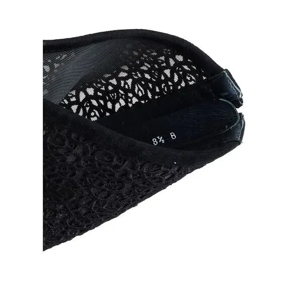 VTG Stuart Weitzman Guipure Lace Boots Sz 8.5 Heels Suede Glam Whimsigoth Retro - Picture 7 of 8